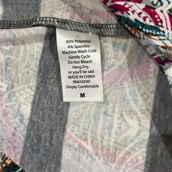 LuLaRoe Cassie Pencil Skirt Multicolor Paisley Striped Design Size Med Career - Picture 6 of 6